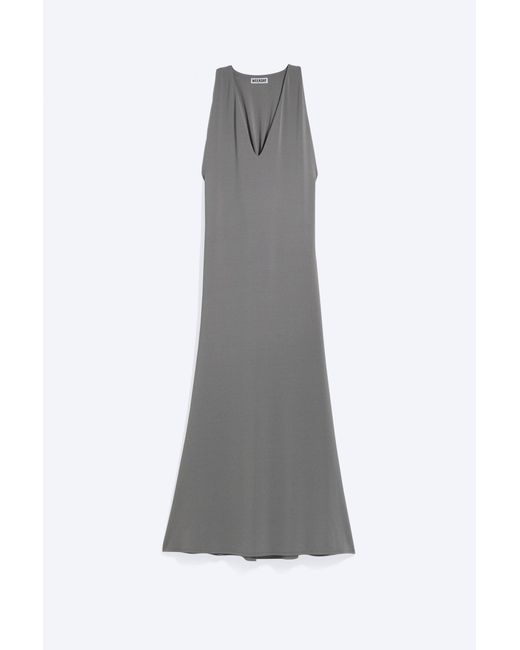 Weekday Gray Gathered Maxi Dress