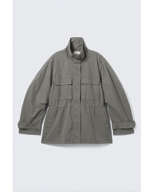 Monki Gray Relaxed Utility Jacket