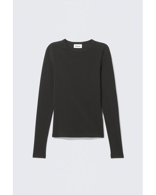 Weekday Black Slim Fitted Long Sleeve