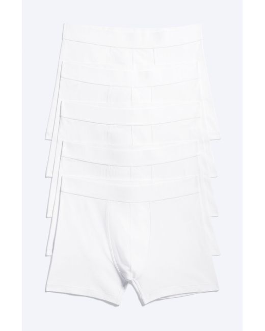 Weekday White 5-Pack Cotton Boxer Briefs for men