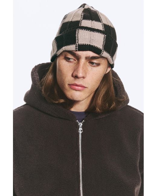 Weekday Black Folded Brim Beanie for men