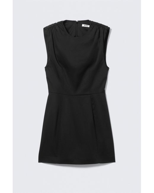 Monki Black Sleeveless Twill Mini Dress