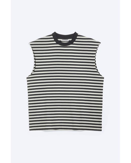 Weekday Gray Loose Fit Square Cotton Tank Top for men