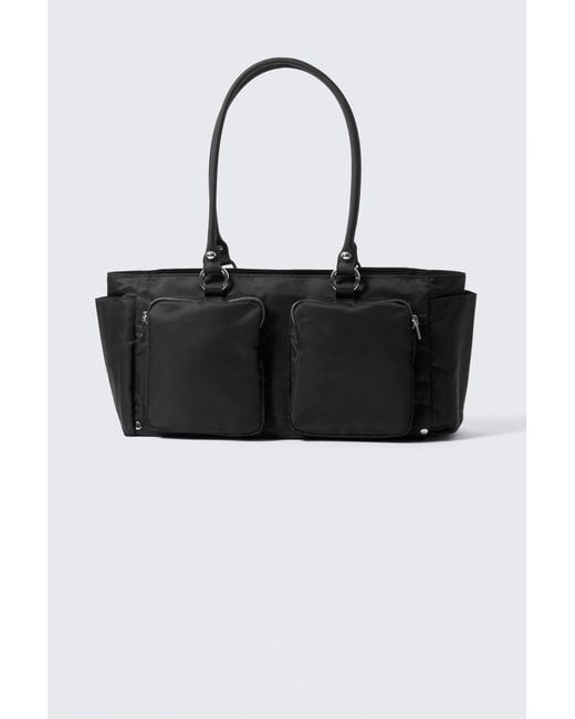 Weekday Black Medium Shoulder Bag With Pockets
