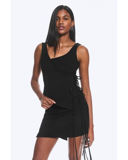 Weekday Black Asymmetric Wrap Strap Top
