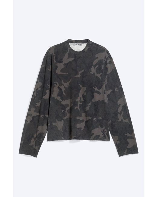 Weekday Black Printed Long-Sleeved Top