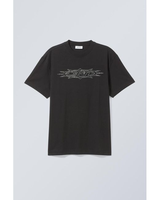 Weekday Oversized-T-Shirt Mit Grafikprint in Black für Herren