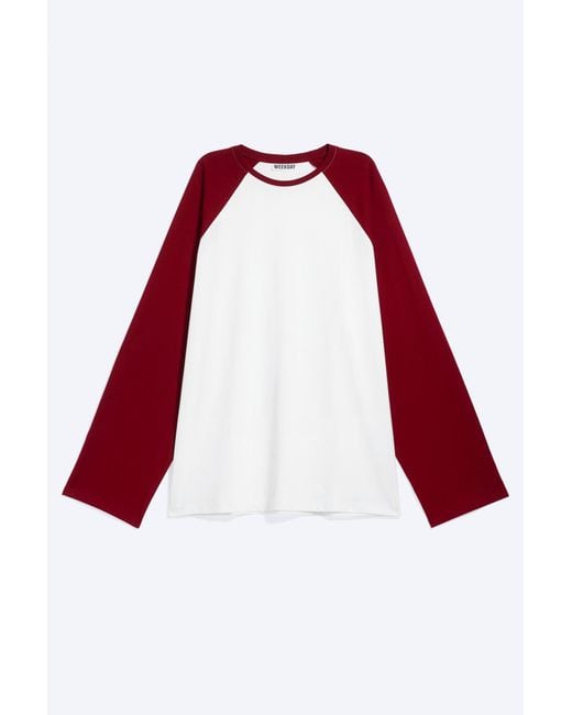 Weekday Red Loose Raglan Long-Sleeved Top