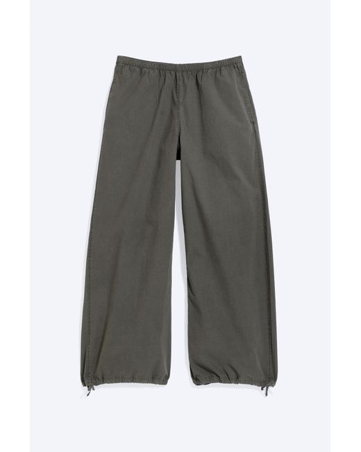 Weekday Gray Low Rise Pull-On Ripstop Trousers