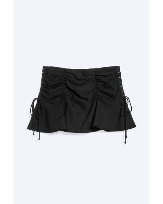 Weekday Black Ruched Mini Skirt