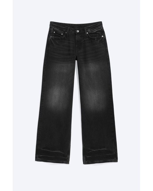 Weekday Black Ample Low Rise Loose Wide Jeans