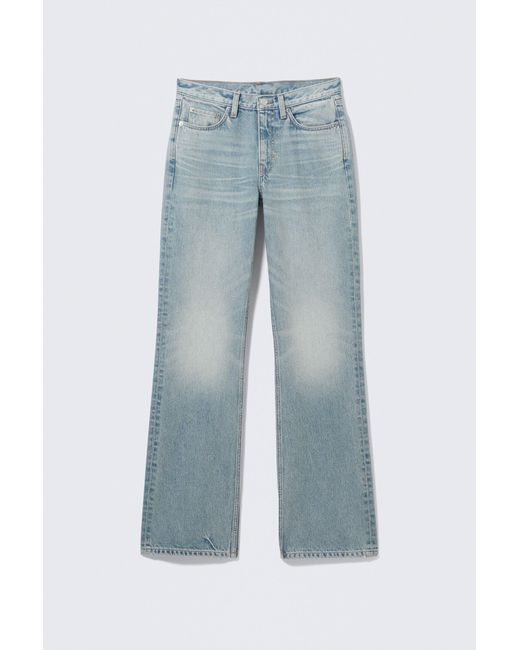 Weekday Blue Mid-Rise Regular Bootcut Organic Jeans
