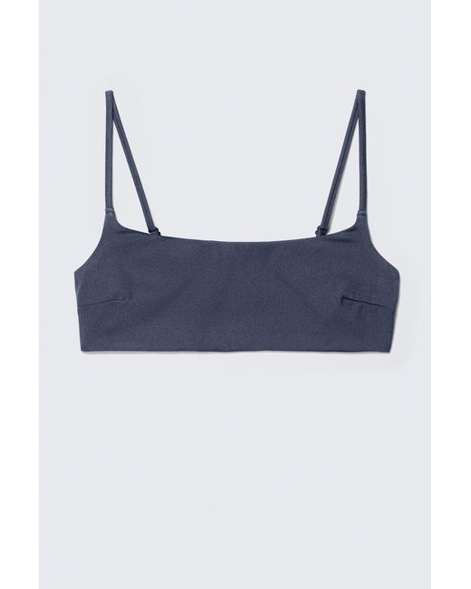 Weekday Blue Scoop Neck Bikini Top