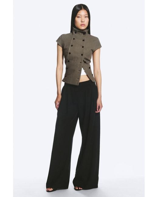 Weekday Blue Low Waist Pleated Suit Trousers
