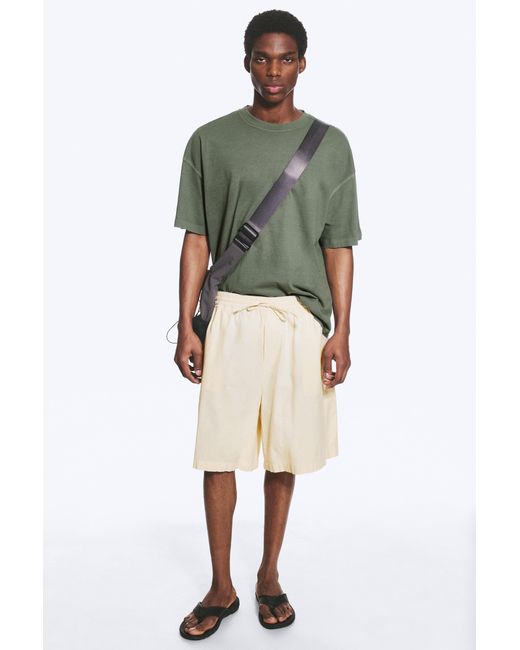 Weekday Green Linen-Blend Shorts for men