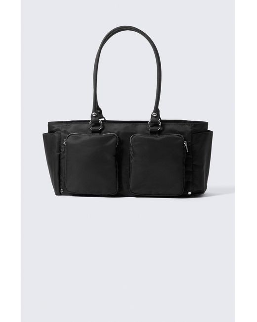 Weekday Black Medium Shoulder Bag With Pockets