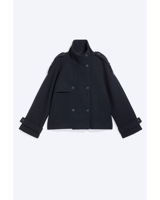 Monki Blue Funnel Neck Jacket
