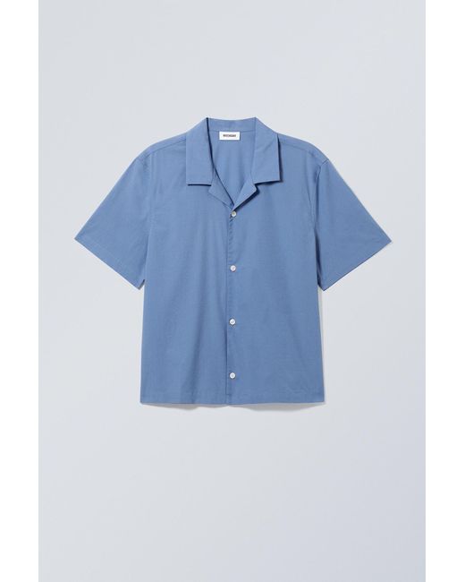 Weekday Blue Charlie Short Sleeve Shirt for men