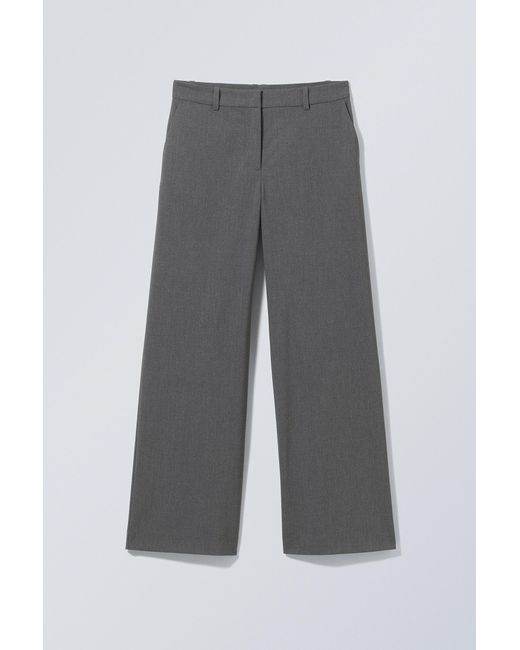 Weekday Gray Emily Low Waist Suiting Trousers