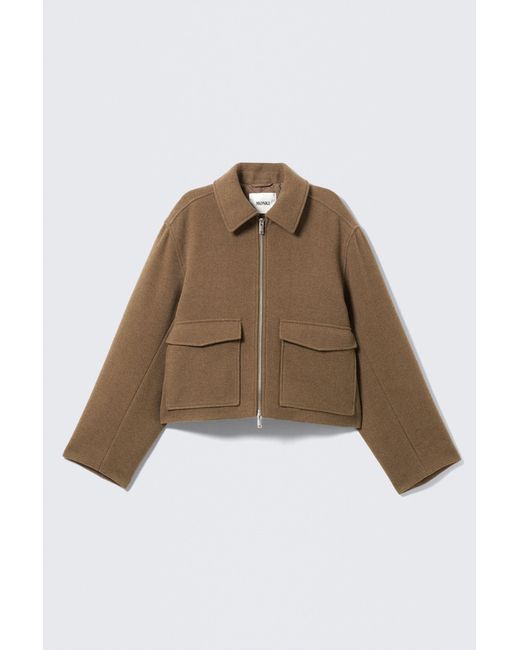 Monki Multicolor Cropped Boxy Zip Jacket