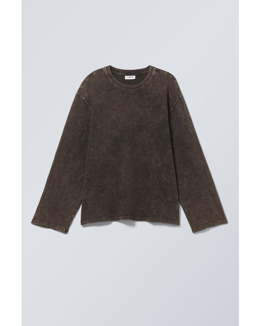 Weekday Brown Soft Oversized Long Sleeve Top