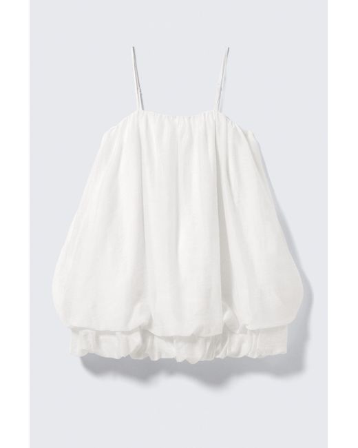 Monki White Sleeveless Balloon Mini Dress