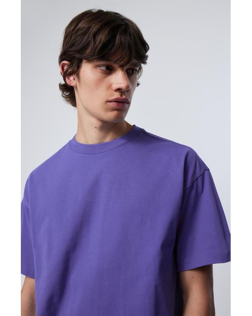 Weekday Purple Great Boxy Heavyweight T-shirt for men