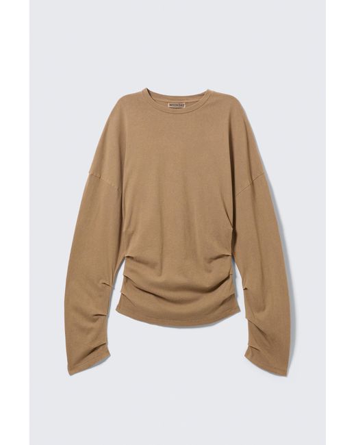 Weekday Blue Pleated Long-Sleeved Top