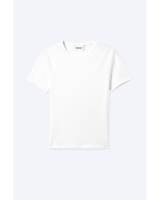 Weekday White Slim Fitted T-shirt
