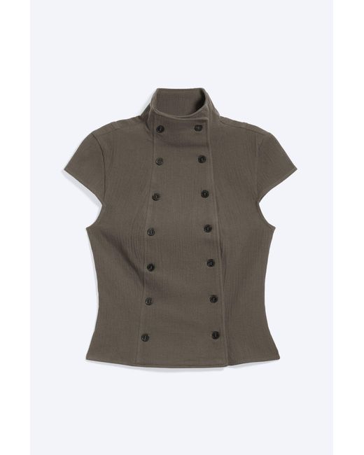 Weekday Multicolor Double Breasted Cotton Top