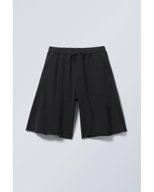 Weekday White Loose Knee-Length Jersey Shorts