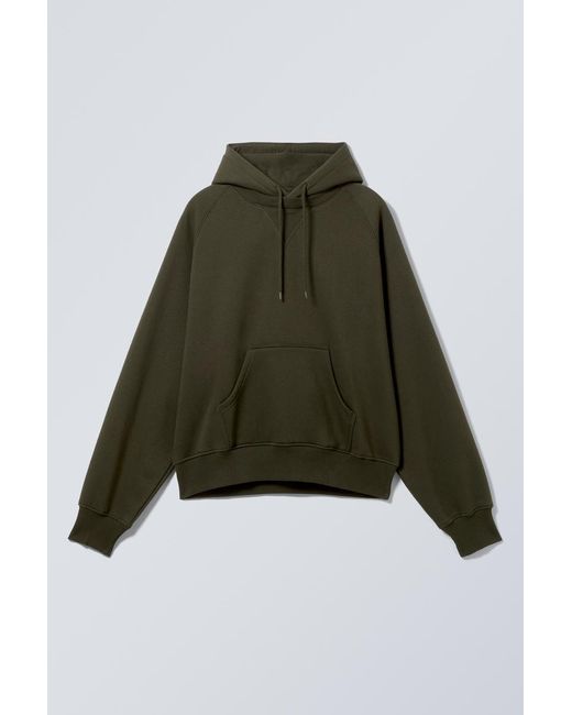 Weekday Green Loose Raglan Hoodie for men