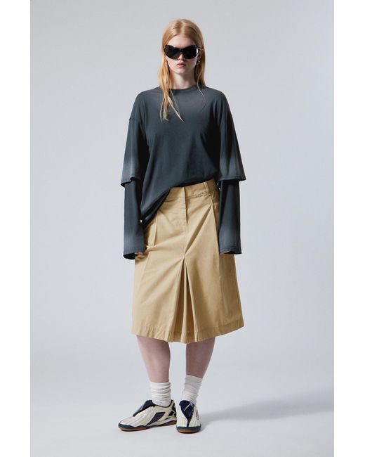 Weekday Natural Chino Midi Lenght Skirt