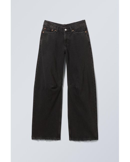 Weekday Black Low Waist Loose Wide Jeans