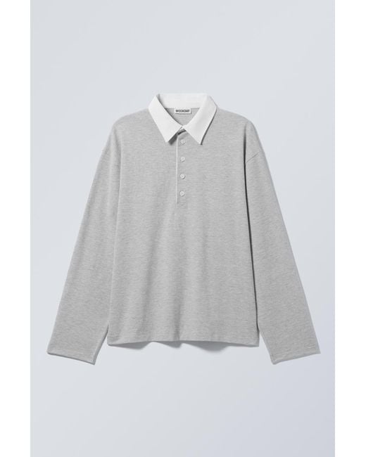 Weekday Gray Long-Sleeved Rugby Shirt