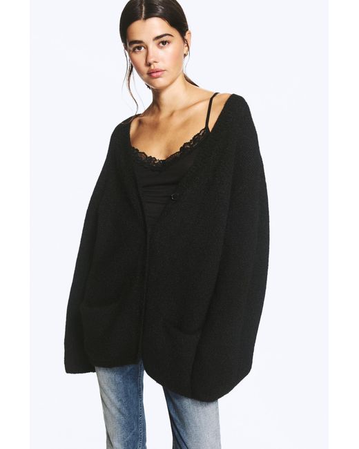 Monki Black Oversized V-Neck Cardigan