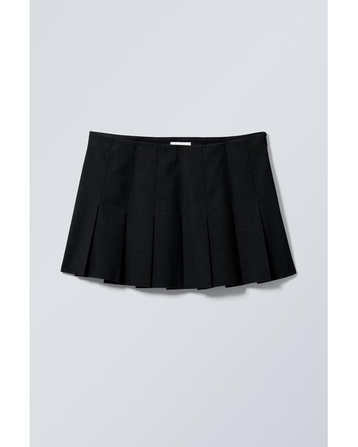 Weekday Black Short Pleated Mini Skirt