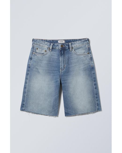 Weekday Blue Monterey Low Rise Denim Shorts