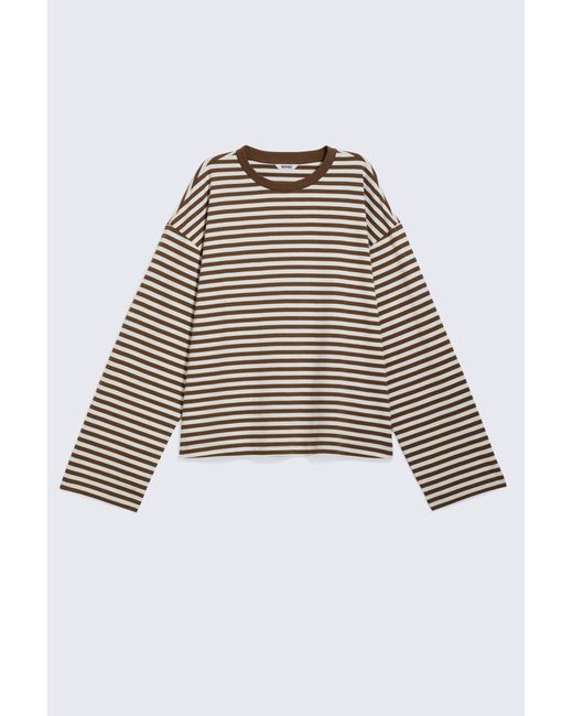 Monki White Long-Sleeved Cotton T-Shirt