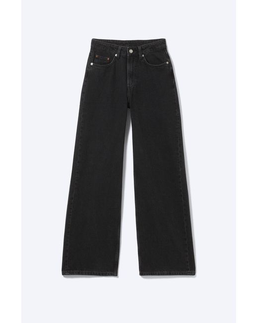 Weekday Black Missy Low Rise Loose Straight Jeans
