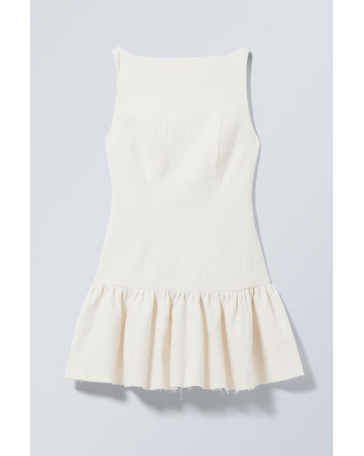 Weekday Natural Sleeveless Twill Mini Dress