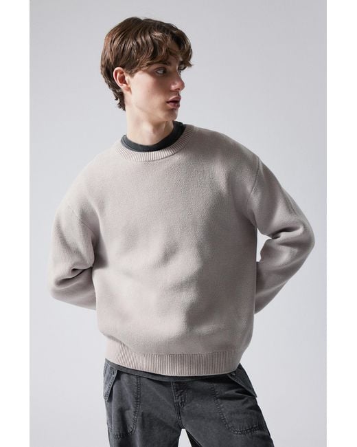 Weekday Gray Fabian Jacquard Knit Sweater for men