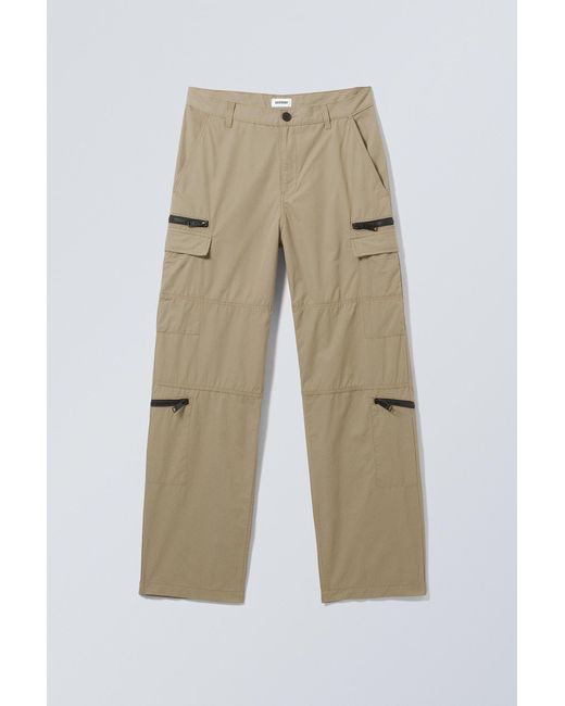 Weekday Natural Relaxed Zipped Trousers for men