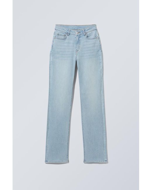 Weekday Blue Twig Curve Jeans Mit Mittelhohem Bund Und Geradem Bein