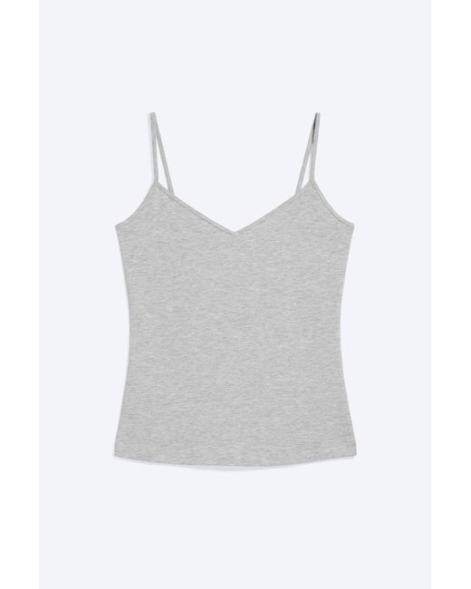 Weekday Blue Slim V-Neck Cotton Singlet