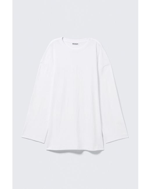 Weekday White Oversized Long-Sleeved T-Shirt Dress