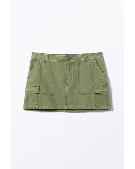 Monki Green Mini-Cargorock Aus Baumwolle