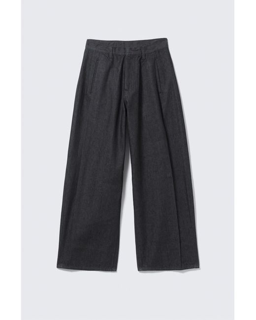 Weekday Blue Astro Pleated Baggy Denim Trousers