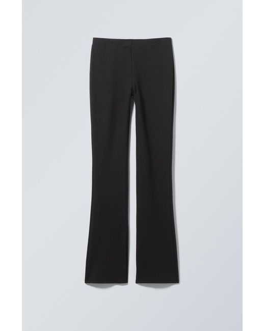 Weekday Black Philo Flared Jersey Trousers