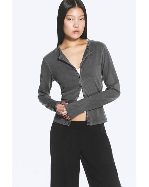 Weekday Black Slim Jersey Cardigan